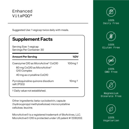 VitaPQQ with CoQ10-SR Label